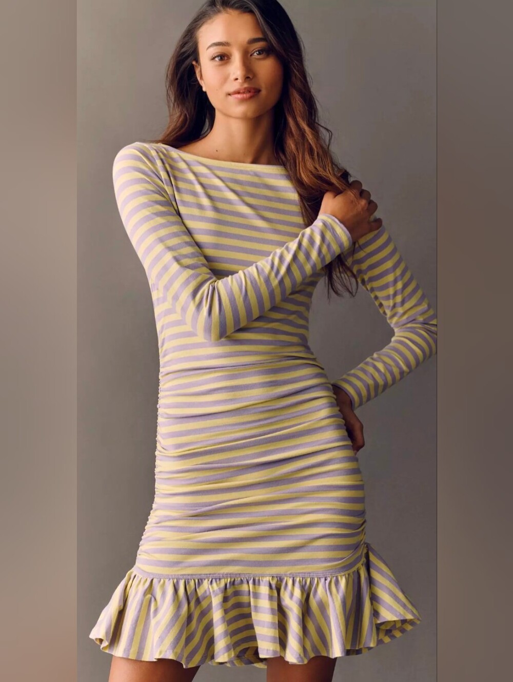 Anthropologie Daily Practice Drop-Waist Long-Sleeve Mini Dress Size XS NWT